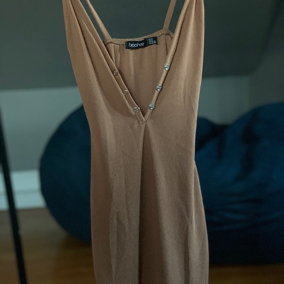 BooHoo Bodycon Snap Front Dress - Picture 1 of 3